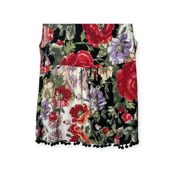 1823. ANTHROPOLOGIE MEADOW RUE SLEEVELESS EMBROIDERED TOP WITH TASSELS AT BOTTOM - Picture 10 of 10